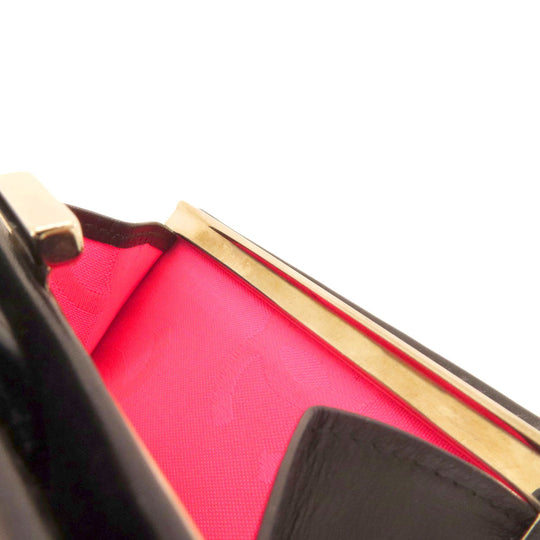 CHANEL Bifold Wallet Calfskin black Cambon Line SilverMetal