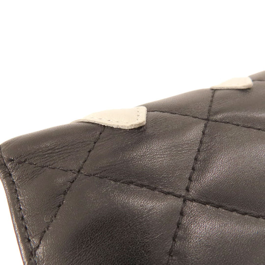 CHANEL Bifold Wallet Calfskin black Cambon Line SilverMetal