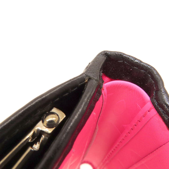 CHANEL Bifold Wallet Calfskin black Cambon Line SilverMetal