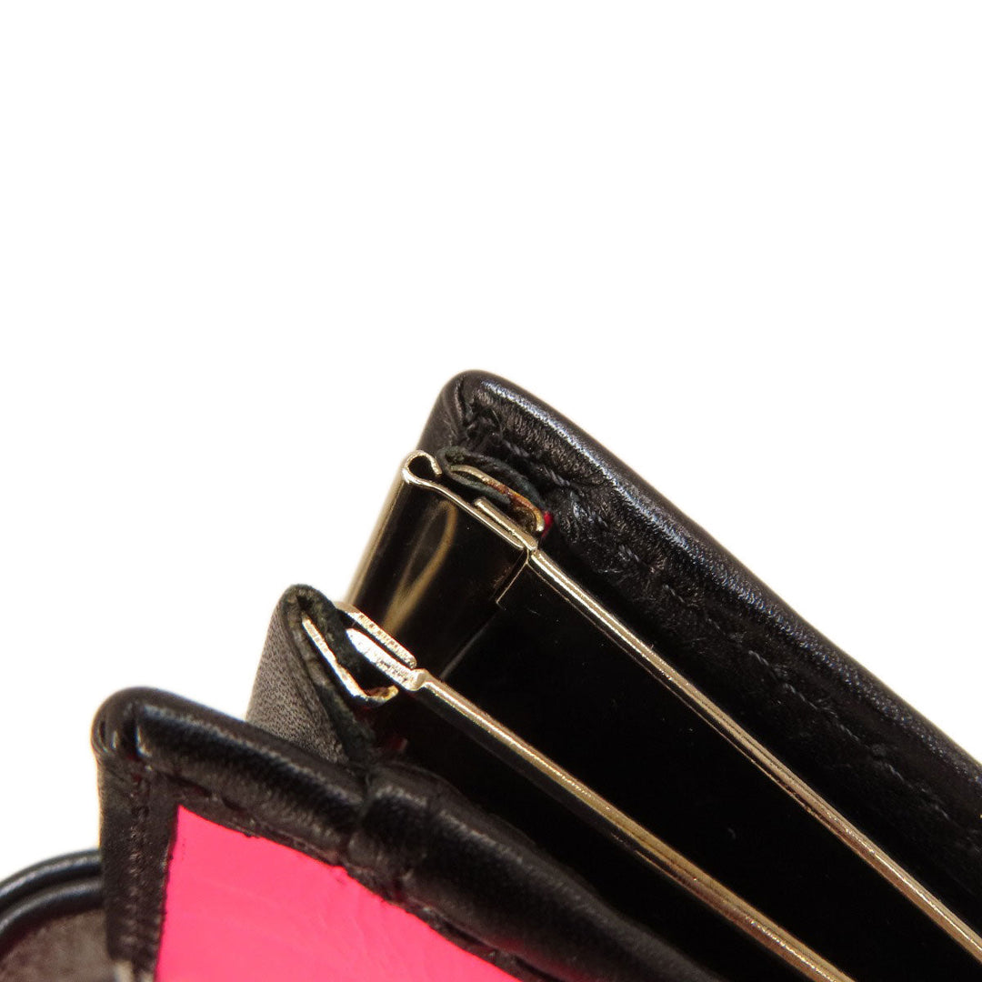 CHANEL Bifold Wallet Calfskin black Cambon Line SilverMetal