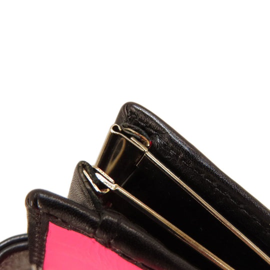 CHANEL Bifold Wallet Calfskin black Cambon Line SilverMetal