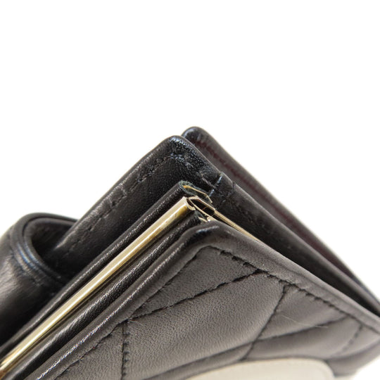 CHANEL Bifold Wallet Calfskin black Cambon Line SilverMetal
