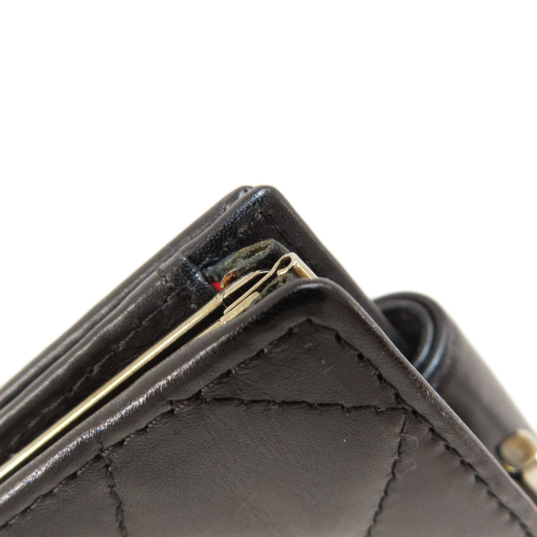 CHANEL Bifold Wallet Calfskin black Cambon Line SilverMetal