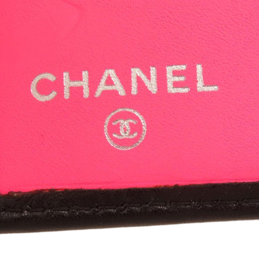 CHANEL Bifold Wallet Calfskin black Cambon Line SilverMetal