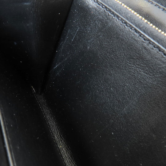 CELINE Long Wallet Purse leather black C charm