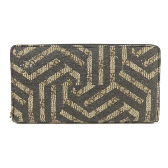 GUCCI Long Wallet Purse 411766 PVC Brown Kaleido GG Supreme mens(Unisex) Used Authentic