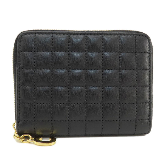CELINE Coin case leather black C charm Women(Unisex) Used Authentic