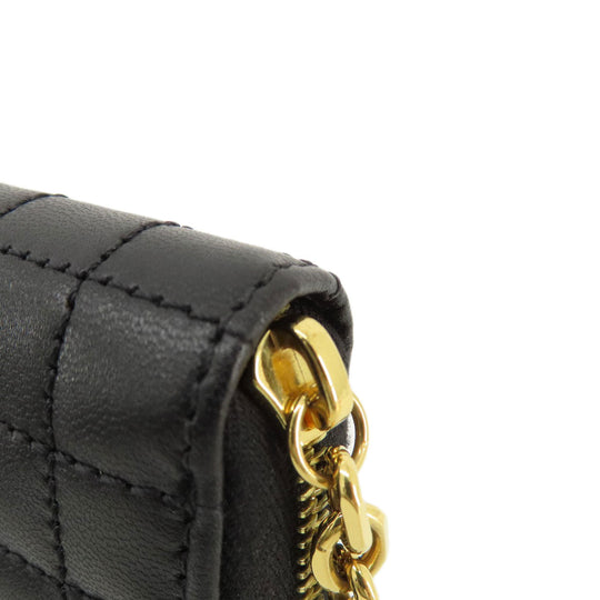 CELINE Coin case leather black C charm Women(Unisex) Used Authentic