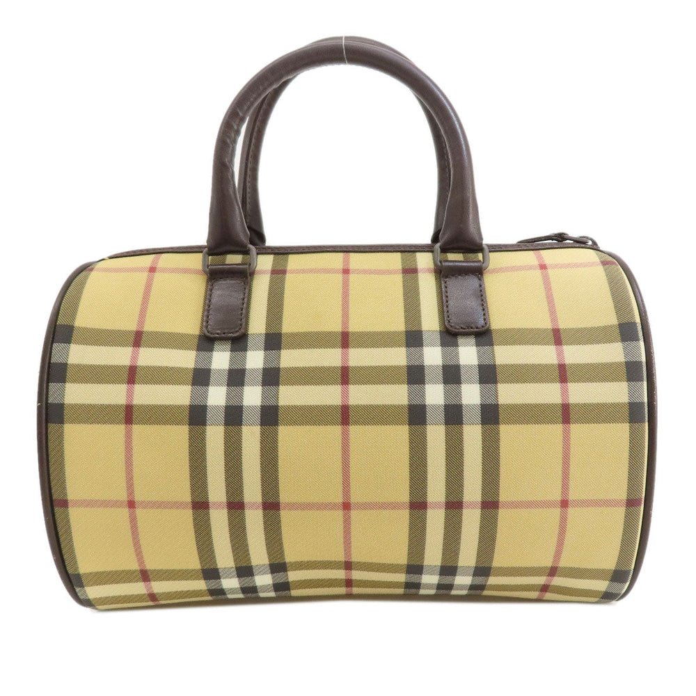 BURBERRY Handbag canvas beige Nova Check Women Used Authentic