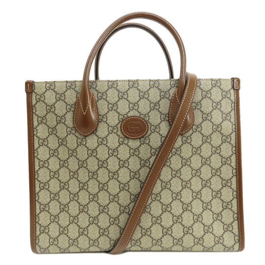 GUCCI Handbag 659983 PVC Brown GG 2WAY
