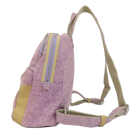 HUNTING WORLD Backpack canvas pink logo Women Used Authentic