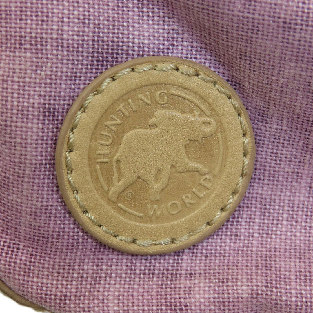 HUNTING WORLD Backpack canvas pink logo Women Used Authentic