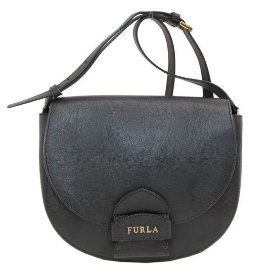 Furla Shoulder Bag PVC black logo Women Used Authentic