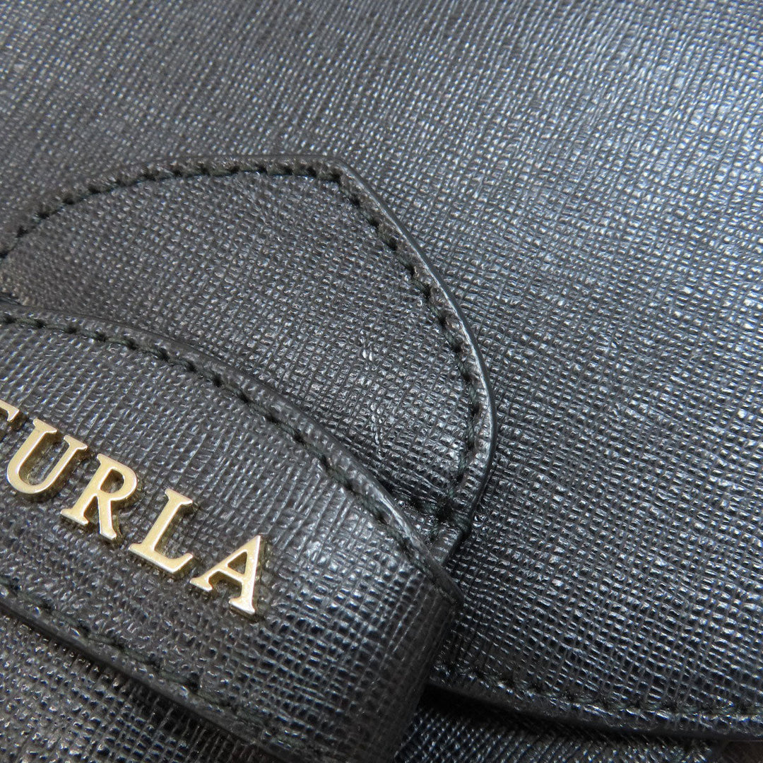 Furla Shoulder Bag PVC black logo Women Used Authentic