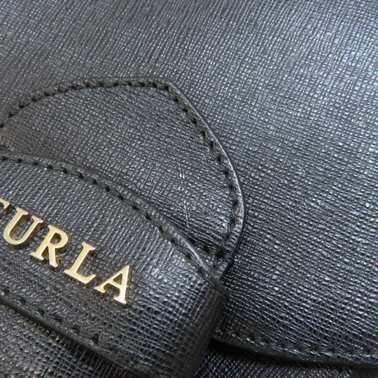 Furla Shoulder Bag PVC black logo Women Used Authentic