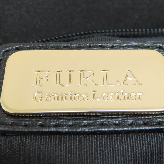 Furla Shoulder Bag PVC black logo Women Used Authentic