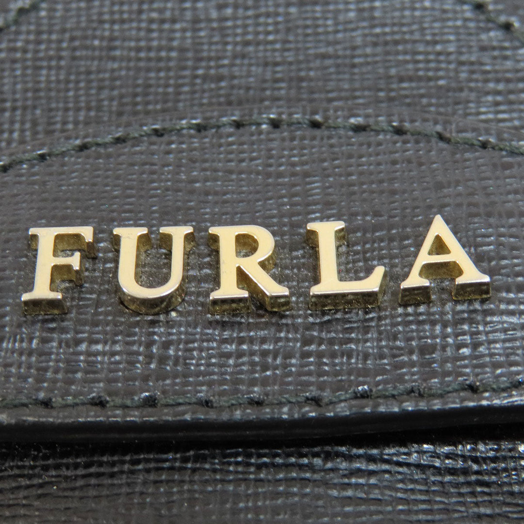 Furla Shoulder Bag PVC black logo Women Used Authentic
