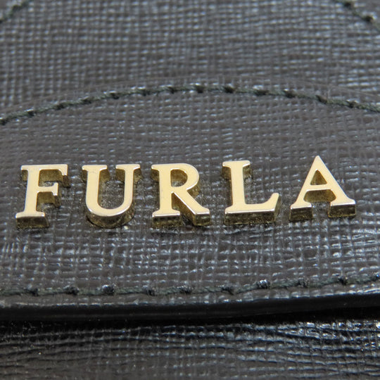 Furla Shoulder Bag PVC black logo Women Used Authentic