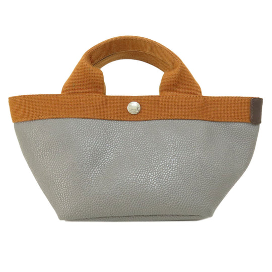 Herve Chapelier Handbag Cotton, Coated Canvas gray Boat-shaped tote Women Used Authentic