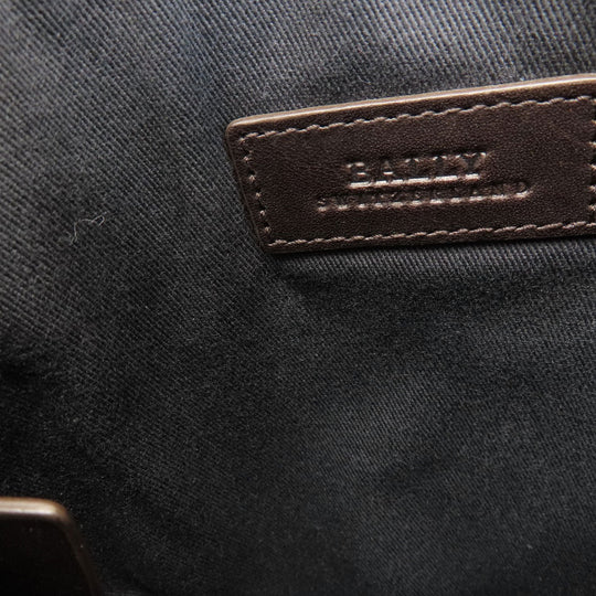 BALLY Shoulder Bag leather Brown Barry Stripe mens Used Authentic