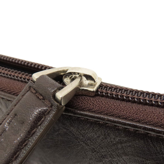 BALLY Shoulder Bag leather Brown Barry Stripe mens Used Authentic