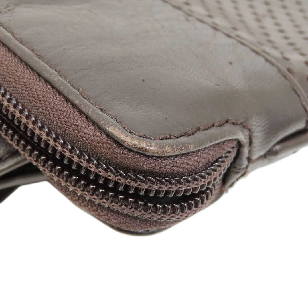 BALLY Shoulder Bag leather Brown Barry Stripe mens Used Authentic