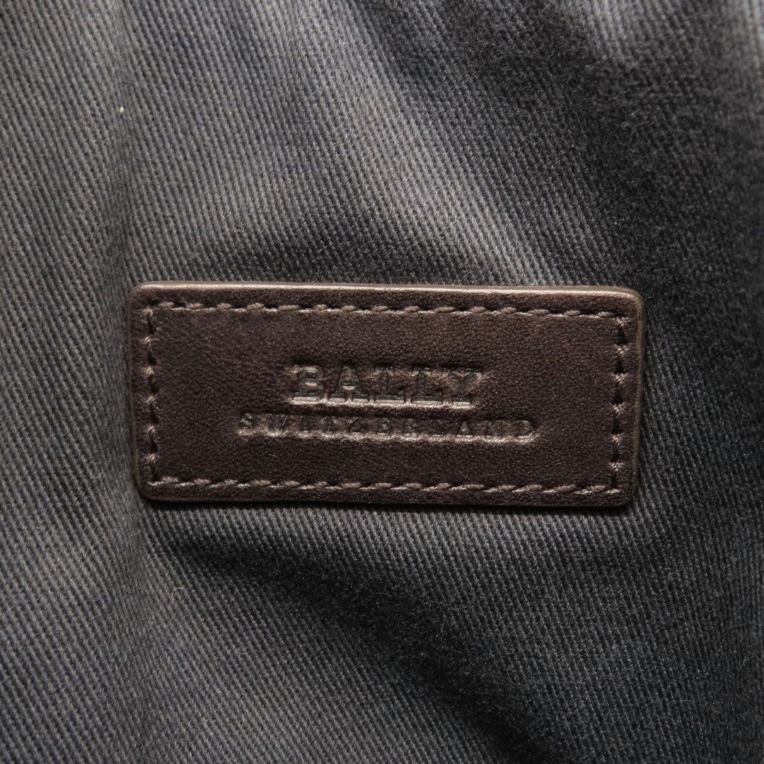 BALLY Shoulder Bag leather Brown Barry Stripe mens Used Authentic