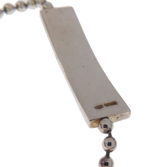 GUCCI bracelet SV Silver Ball Chain logo Women Used Authentic