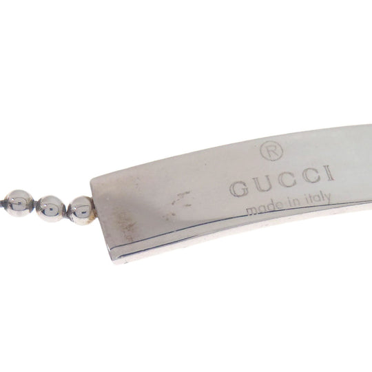 GUCCI bracelet SV Silver Ball Chain logo Women Used Authentic
