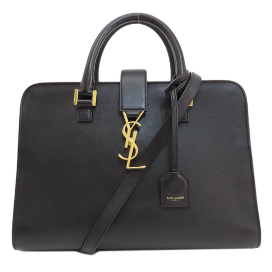 SAINT LAURENT Handbag Calfskin black Baby Kabas 2WAY Women Used Authentic