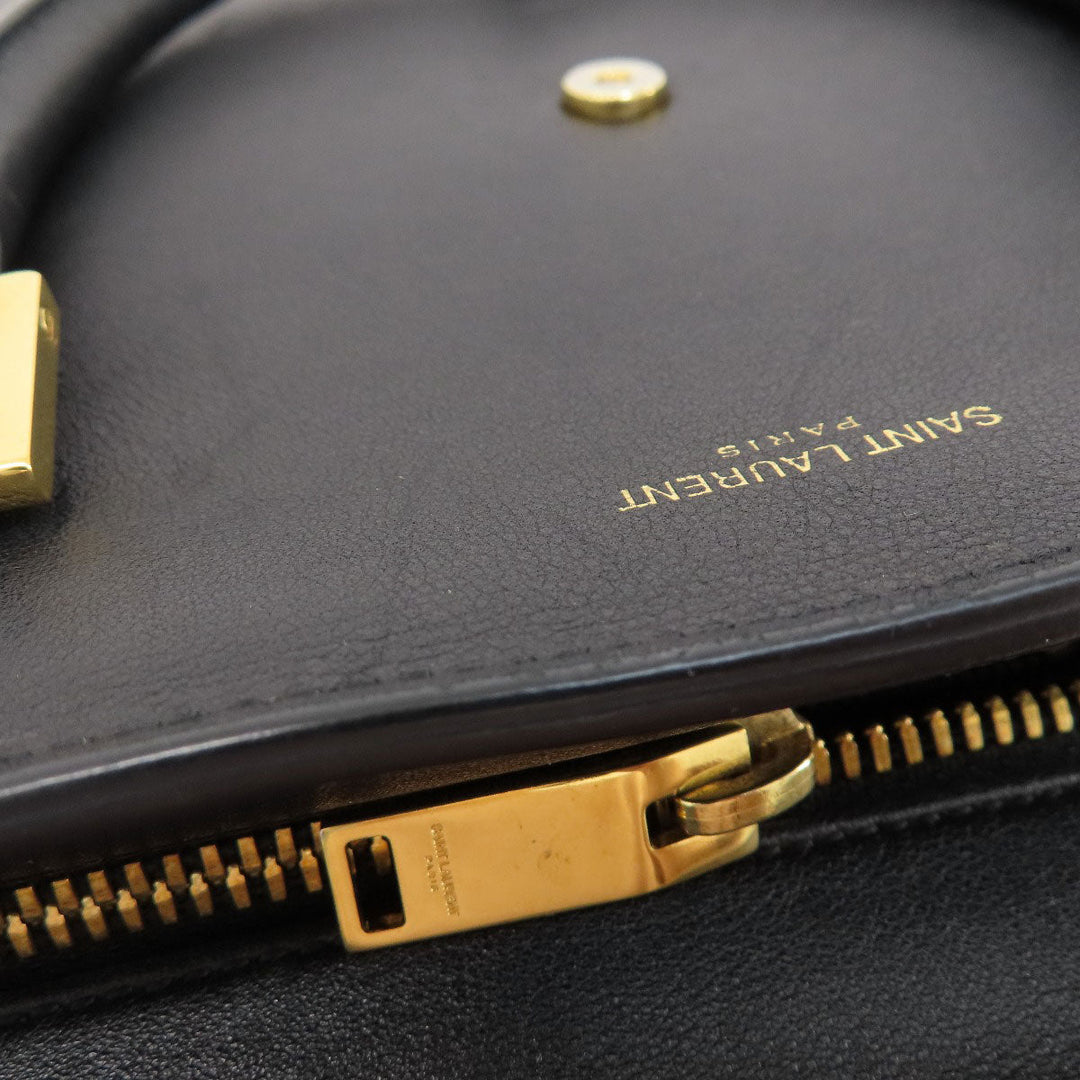 SAINT LAURENT Handbag Calfskin black Baby Kabas 2WAY Women Used Authentic