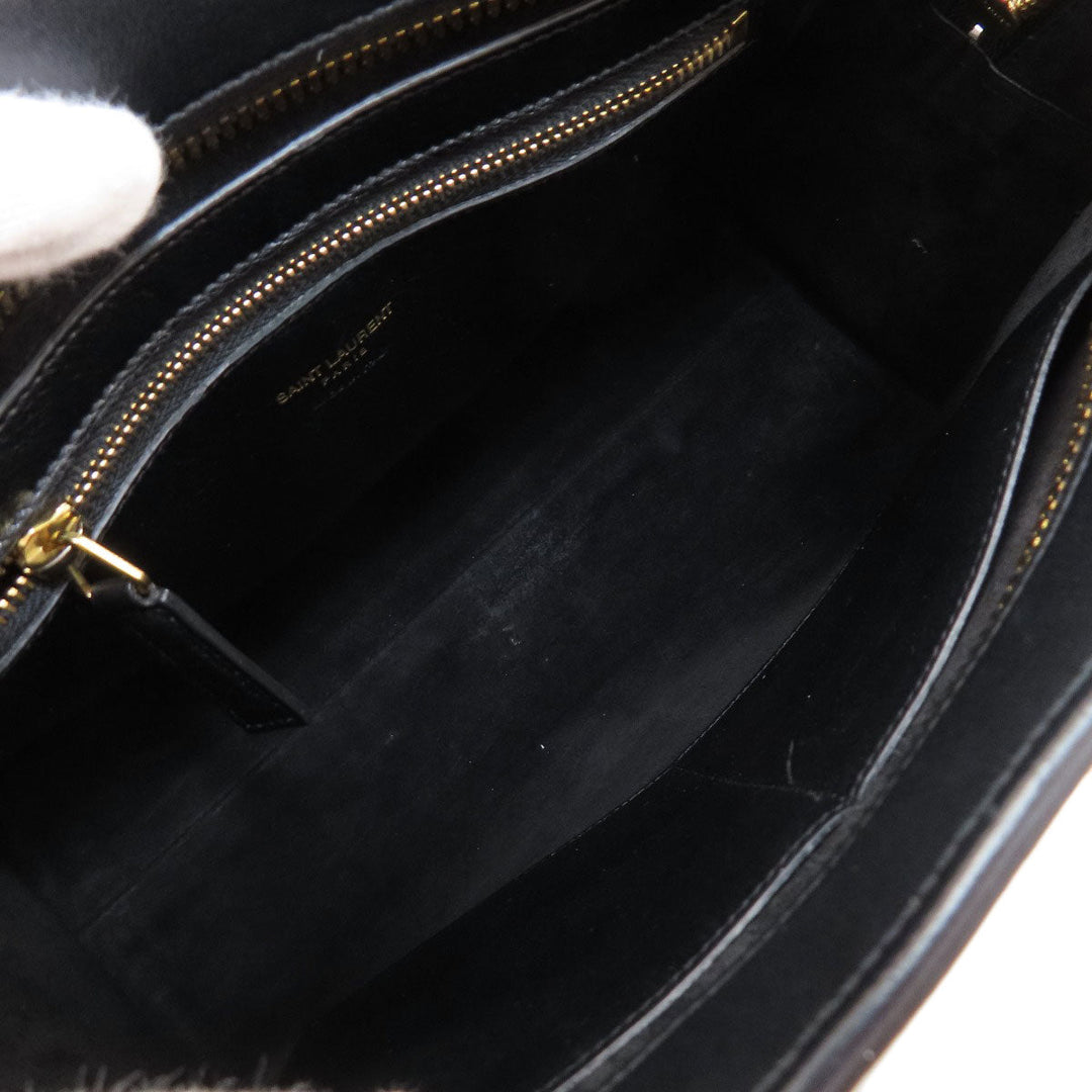 SAINT LAURENT Handbag Calfskin black Baby Kabas 2WAY Women Used Authentic