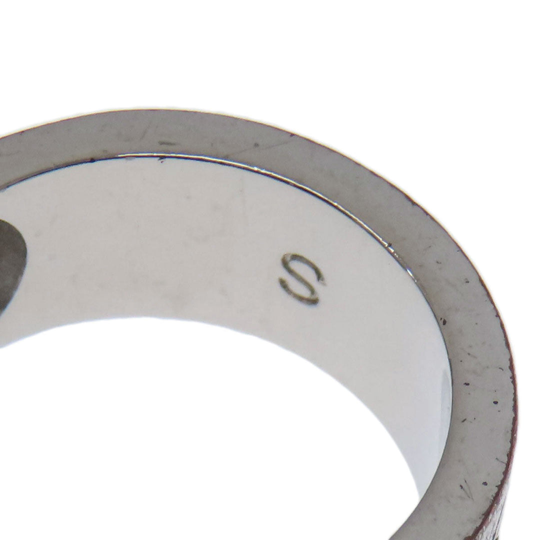 FENDI Ring metallic Silver F is Fendi ZuccaPattern Women Used Authentic