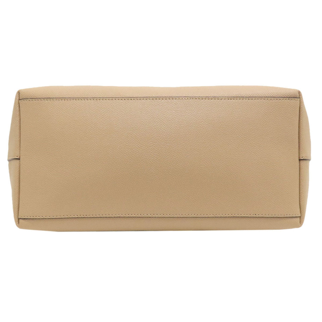 COACH Tote Bag F57522 leather beige logo Women Used Authentic