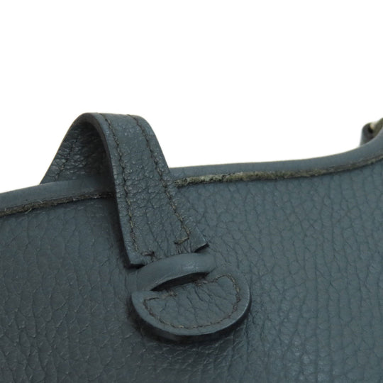 HERMES Shoulder Bag Taurillon Clemence blue Evelyn TPM SilverMetal Women Used Authentic