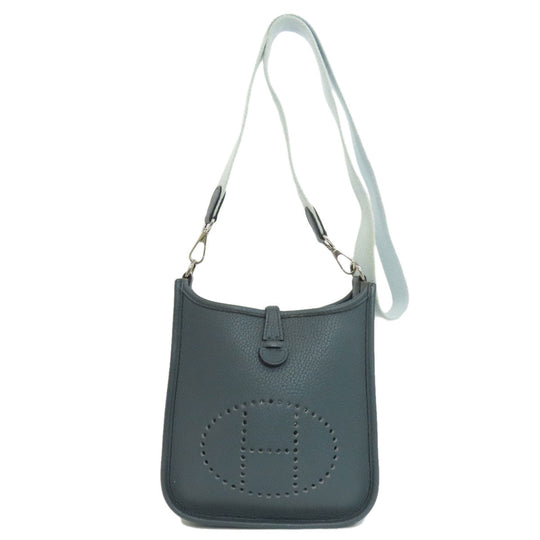 HERMES Shoulder Bag Taurillon Clemence blue Evelyn TPM SilverMetal Women Used Authentic