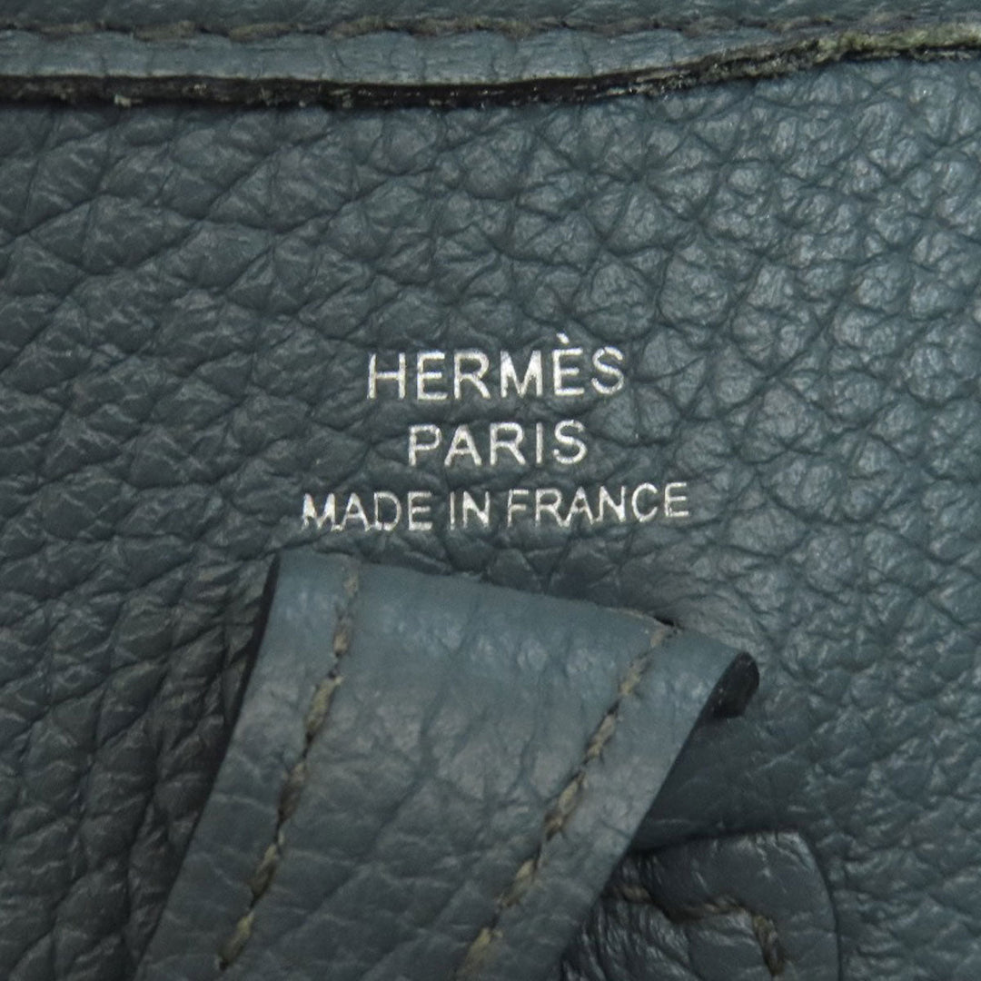 HERMES Shoulder Bag Taurillon Clemence blue Evelyn TPM SilverMetal Women Used Authentic