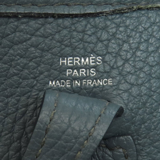 HERMES Shoulder Bag Taurillon Clemence blue Evelyn TPM SilverMetal Women Used Authentic
