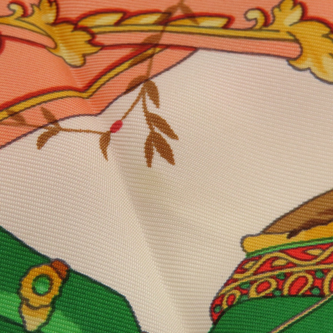 HERMES scarf silk Orange Carre90 LES PETITS PRINCES The Little Princes Women Used Authentic