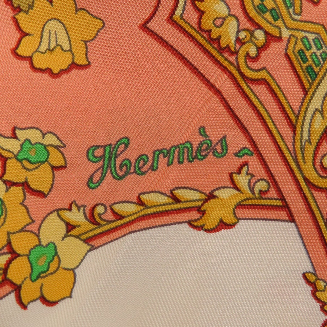 HERMES scarf silk Orange Carre90 LES PETITS PRINCES The Little Princes Women Used Authentic