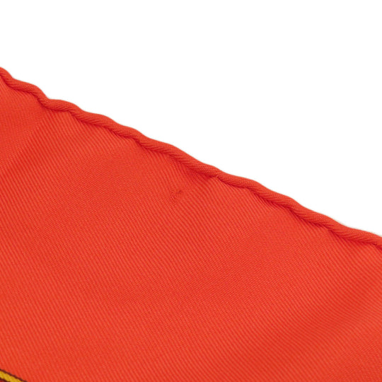 HERMES scarf silk Orange Carre90 LES PETITS PRINCES The Little Princes Women Used Authentic