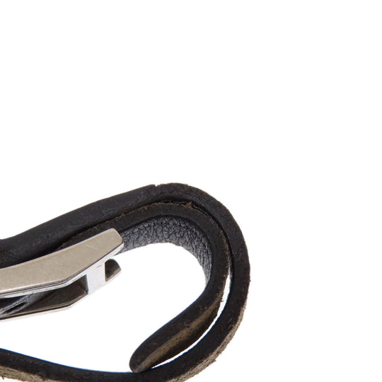 HERMES Necklace Leather, Metal black Apichoker Women Used Authentic