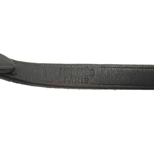 HERMES Necklace Leather, Metal black Apichoker Women Used Authentic