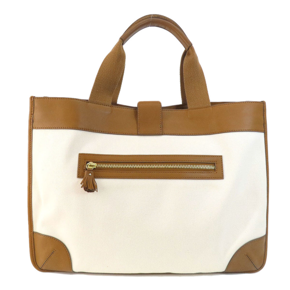 Anya Hindmarch Tote Bag canvas white logo Women Used Authentic