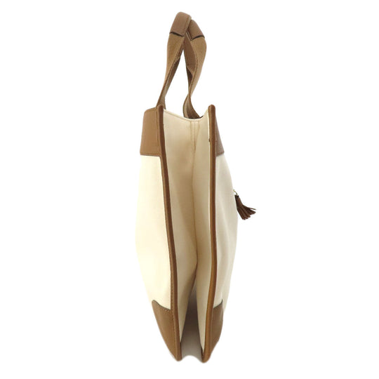 Anya Hindmarch Tote Bag canvas white logo Women Used Authentic