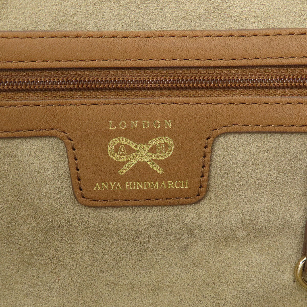 Anya Hindmarch Tote Bag canvas white logo Women Used Authentic