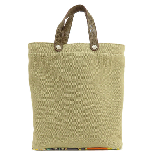 HERMES Handbag Cotton, Silk Brown Petit Ash Tote Women Used Authentic