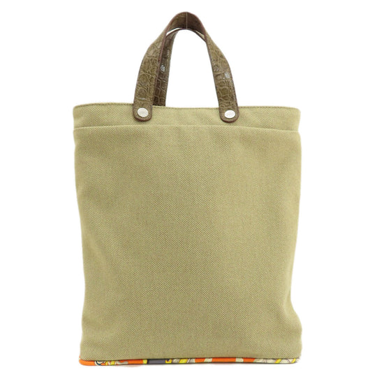 HERMES Handbag Cotton, Silk Brown Petit Ash Tote Women Used Authentic