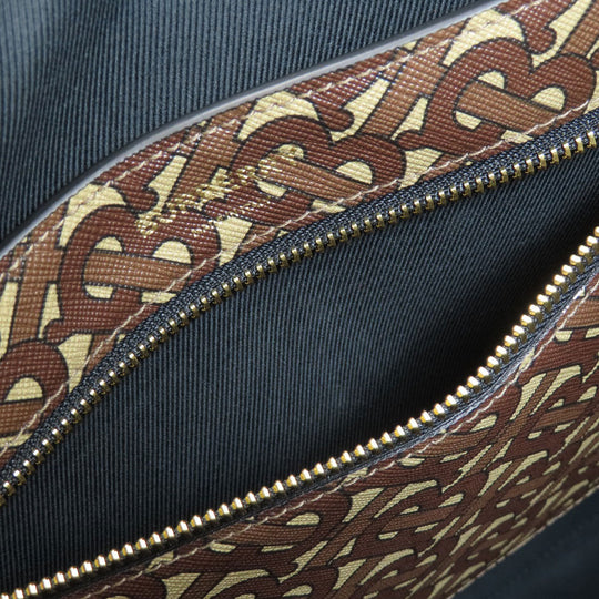 BURBERRY Tote Bag PVC, Leather Brown B logo Women Used Authentic