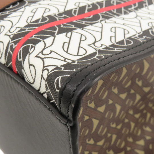 BURBERRY Tote Bag PVC, Leather Brown B logo Women Used Authentic